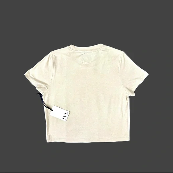 IVL Women’s Slim Fit Beige Minimalist Short Sleeve T-Shirt Sz L - Picture 10 of 16